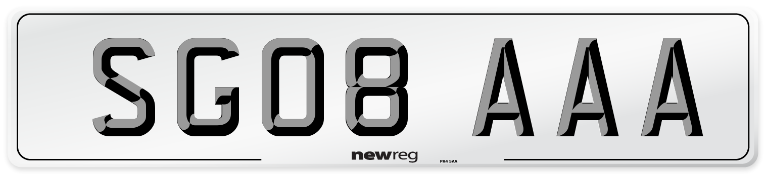 SG08 AAA Number Plate from New Reg
